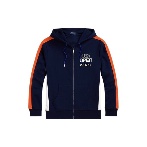 Polo Ralph Lauren US Open Double-Knit Full-Zip Hoodie in Blue - Picture 1 of 4